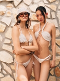 WHITE BIKINI WOODEN HOOP