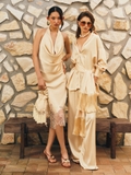 IVORY SILK PANT