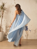 SEA BLUE OFF-SHOULDER MAXI