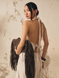 BEIGE STRIPED GILET