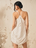 WHITE DRESS WITH WOODEN RINGS
