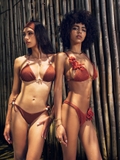 BIKINI NÂU HẠT ĐÁ KÈM TURBAN