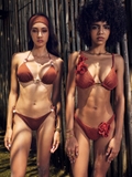 BIKINI NÂU HẠT ĐÁ KÈM TURBAN