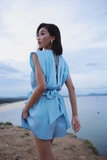 Jumpsuit Lụa kèm Belt Hoa