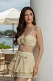 YELLOW LINEN BRA