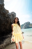 YELLOW BLENDED LINEN DRESS