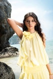 YELLOW BLENDED LINEN DRESS