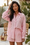 COASTAL PINK LINEN SHORTS