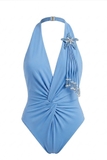 LIGHT BLUE TWIST TANKINI