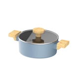 Bộ nồi chống dính vân gỗ Elmich Nature EL-5206MG04 size 18, 20, 24 chảo 26cm