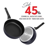 Chảo chống dính nhập khẩu Elmich EL808X size 24 - 26  - 28cm