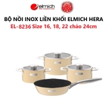 Bộ nồi Inox liền khối Elmich Hera Size 16, 18, 22, chảo 24cm