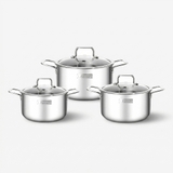 Bộ nồi Inox 3 lớp đáy liền Elmich Trimax classic 2106OL size 18,20,24cm
