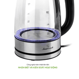 Ấm đun nước siêu tốc thủy tinh cao cấp Smartcook ICS-3859