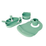 Bộ ăn dặm 7 món bằng silicone cao cấp, màu hồng Elmich 0011