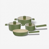 Bộ nồi  phủ sứ an toàn Elmich Olive EL-5220OV04 quánh 16, nồi 20, 24, chảo 26cm