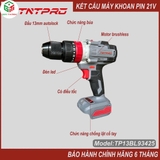 Máy khoan pin phi 13 21V TNT TP-13BL93425 2pin 4.0Ah