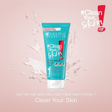 Gel rửa mặt Eveline Clean your Skin ngừa mụn 3 tác động 200ML