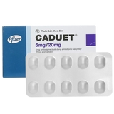 Caduet 5mg/20mg trị tăng huyết áp, rối loạn mỡ máu (3 vỉ x 10 viên)