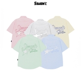 Áo Sơ Mi Tay Ngắn Kẻ Sọc SimonC SMC Local Brand Unisex Form Oversize 5 Màu