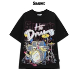 Copy of Áo Thun Cổ Tròn Simon'c  DRUMS  - Cotton  Nam Nữ Unisex Tay Lỡ Oversize Local Brand Cổ Tròn