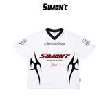 [Deal Mở Bán] Áo Thun Boxy Simon'c Jersey Nomal - Đen Trắng Basic Lưới Unisex Nam Nữ
