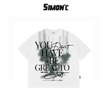 [Deal Mở Bán] Áo Thun Boxy Simon'c Great To Start - Đen Trắng Basic Cotton Unisex Nam Nữ