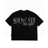 [Deal Mở Bán] Áo Thun Boxy Simon'c City Light Ver 2 - Đen Basic Cotton Unisex Nam Nữ