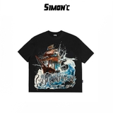 Áo Thun Boxy Simon'c Big Boat - 3 Màu Cotton Unisex Tay Lỡ Nam Nữ Local Brand Thời Trang