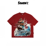 Áo Thun Boxy Simon'c Big Boat - 3 Màu Cotton Unisex Tay Lỡ Nam Nữ Local Brand Thời Trang