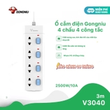 Ổ cắm điện Gongniu 4 lỗ 4 công tắc dây dài 5m GNVN-V3040-50