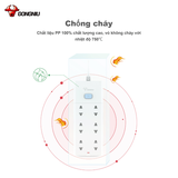 Ổ cắm điện Gongniu 6 lỗ 1 công tắc màu đen dây dài 3m GNVN-V1060-30