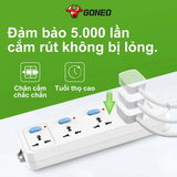 Ổ cắm điện đa năng Gongniu 4 lỗ 2 chấu 4 công tắc dây dài 5m GNVN-N3040-50