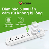 Ổ cắm điện đa năng Gongniu 5 lỗ 2 chấu 1 công tắc dây dài 5m GNVN-N1050-50