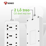Ổ cắm điện đa năng Gongniu 6 lỗ 2 chấu 1 công tắc có nắp che an toàn dây dài 3m GNVN-N1330-30(P)