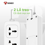 Ổ cắm điện đa năng Gongniu 4 lỗ 2 chấu 1 công tắc có nắp che an toàn dây dài 3m GNVN-N1040-30(P)