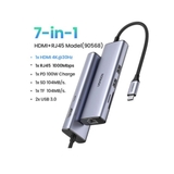 Bộ Chuyển Đổi USB Type C Sang HDMI+SD+TF+PD+2 Cổng USB 3.0+RJ45 Ugreen (90568)
