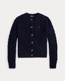 Cardigan RALPH LAUREN vặn thừng khuy sừng 2026
