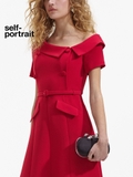 Váy SELF PORTRAIT đỏ lệch vai