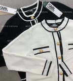 Cardigan KARL LAGERFELD 2 màu viền đen