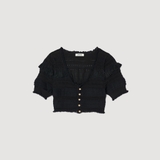 Áo SANDRO len móc dáng lửng