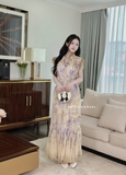 Váy ZIMMERMANN nâu hoa bèo cổ