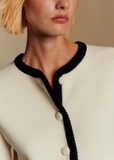 Cardigan SEZANE viền len đan khuy bọc 2 màu