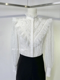 Sơ mi ALICE OLIVIA ren trắng