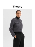 Áo dạ cừu THEORY ghi túi 2 bên AUTH