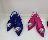 Slingback Zara logo đá tròn đính ngọc