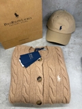 Cardigan RALPH LAUREN khuy sừng cashmere