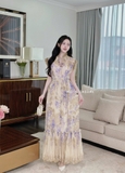 Váy ZIMMERMANN nâu hoa bèo cổ