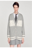 Cardigan SANDRO ghi cải trắng