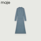 Váy len Maje xanh trơn
